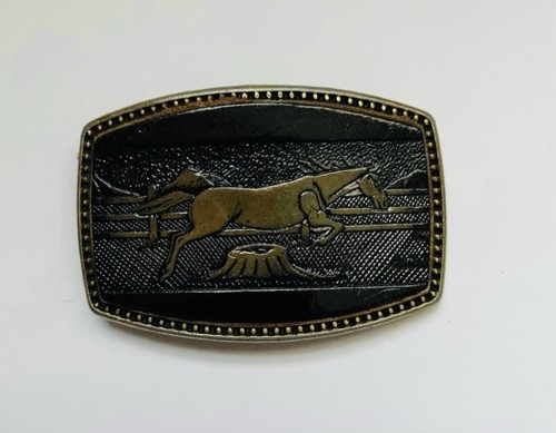 Embossed Leather Horse Belt Buckle