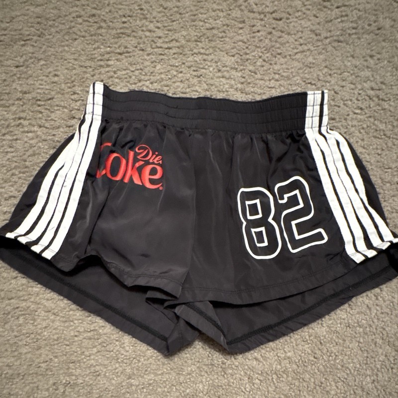 Coca-Cola Women’s XS Black Athletic Shorts Graphic Logo Elastic Waist Pull-On