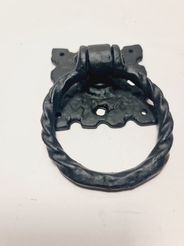 Heavy Antique Style Black Cast Iron Gate Door Ring Pull Handle