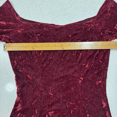 VTG Rampage Dress Whimsigoth Fairygrunge Crushed Velvet Off The Shoulder 90s - Picture 4 of 9