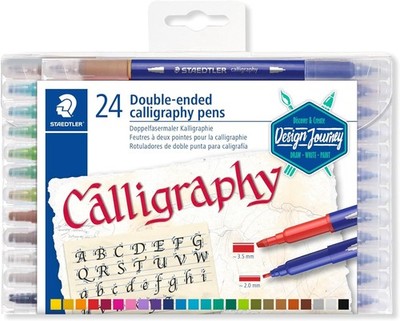 Doppelendige Kalligrafiestifte 24er Set - lebendige Farben für kreative Kinder