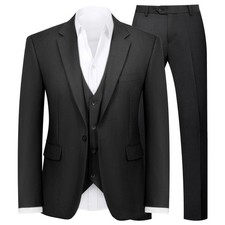 Men's Slim Fit 3-Piece Tuxedo Suit Blazer Vest Pants, Suits for Men Ideal f...