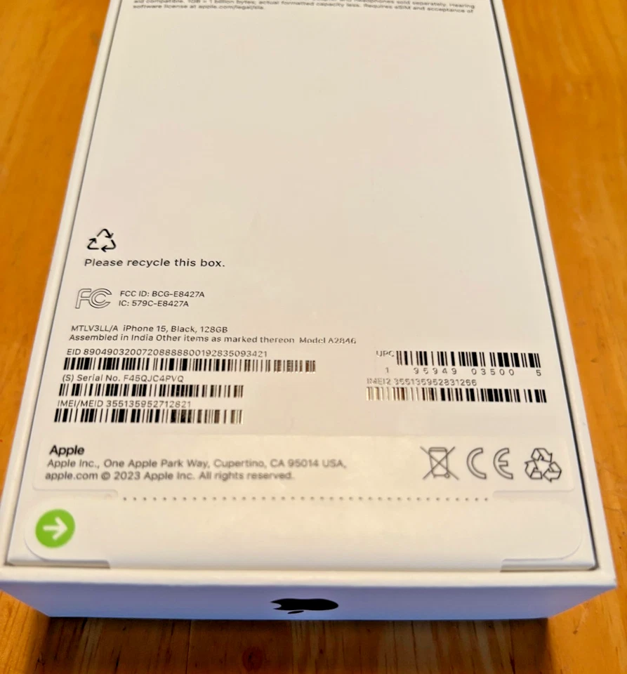 Apple iPhone 15  128GB - Black (T-Mobile)  New Sealed - With Leather Wallet - Image 3 of 4