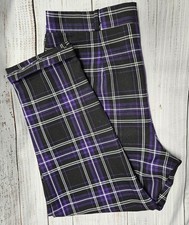 NastyGal Collection Purple Black And White Plaid Pants Size 10