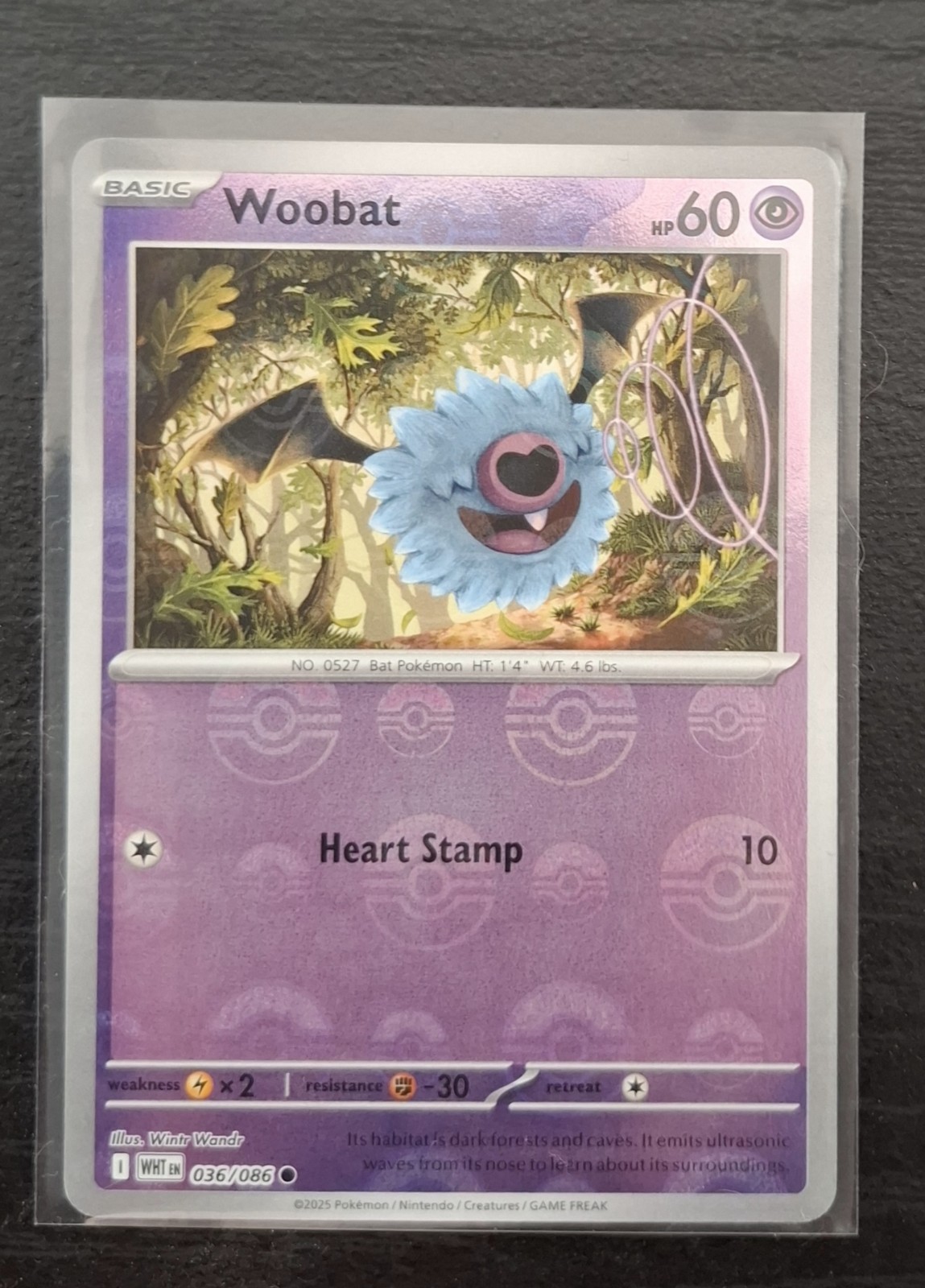 Woobat (POKE BALL REVERSE HOLO) : SCARLET AND VIOLET - WHITE FLARE 36/86