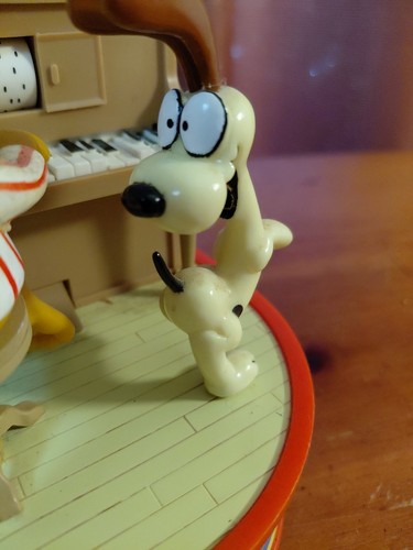 Vintage 1980s Enesco Garfield Odie Jim Davis The Entertainer Piano Music Box - Picture 9 of 13