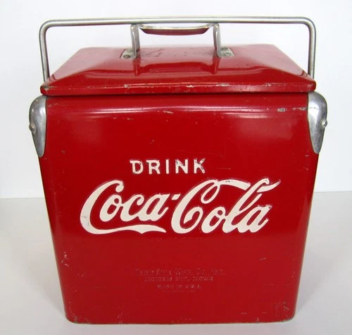 Drink Coca Cola / TempRite Mfg. Co., Kansas / 1950s Vintage Metal 6 Pack Cooler