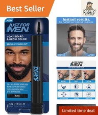 Instant Beard  Brow Fill-in - Temporary Dye-Free Color, Black, 30 Applications