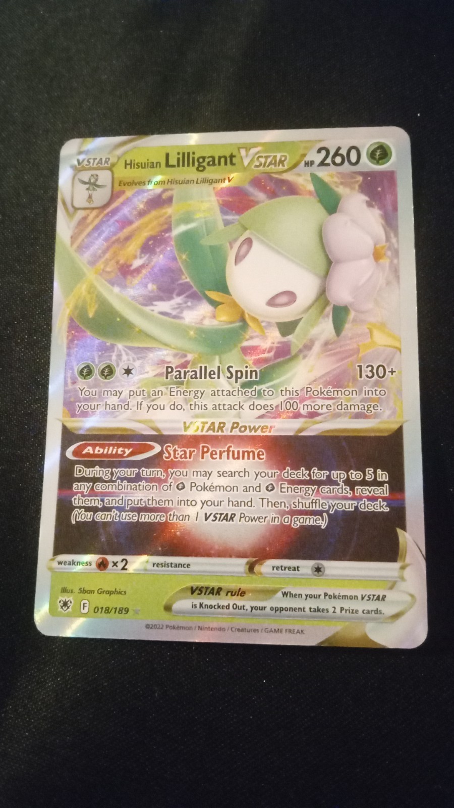 Hisuian Lilligant VSTAR 018/189 Swsh10: Astral Radiance Holo