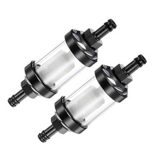 2Pack 8mm Universal in Line Petrol Fuel Gasoline Oil Filter Black