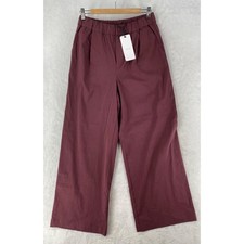 Varley Pants Womens Medium Purple Isobel Wide Leg Twill Pull On 29.5in NEW 13