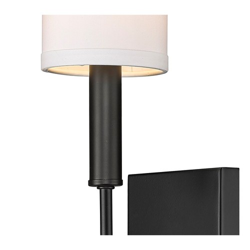Matte Black Modern Glam Traditional 1-light Wall Sconce with - Picture 3 of 3