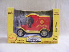 COLLECTIBLE GEARBOX TOY 1912 FORD SHELL MOTOR OIL CO. DIE CAST METAL COIN BANK