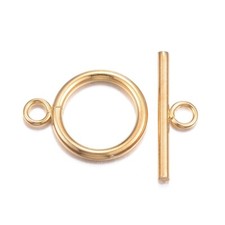 Toggle Clasps - Gold - 304 Stainless Steel - 21mm x 23mm  Findings - Set of 5