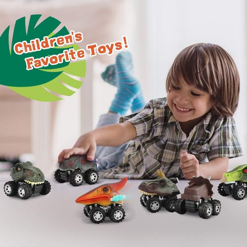 Dinosaur Toys Pull Back Cars for Boy, Dino Car Toy Set for Kids, Pull Back Ve... - Picture 6 of 7
