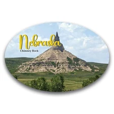 Magnet Me Up Nebraska Chimney Rock State Scenic Oval Magnet Decal, 4x6 inch