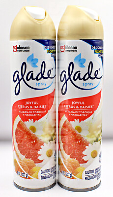 2 Count Glade Air Freshener Spray JOYFUL CITRUS & DAISIES Scent BUY MORE & SAVE!