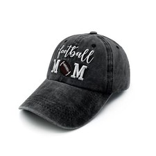 Football Mom Hats for Women, Adjustable Embroidered Football Lover Gifts Black