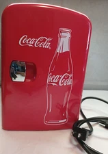 Coca-Cola Classic Mini Fridge w/ 12VDC & 110V AC Cords Portable 4L Home or Car