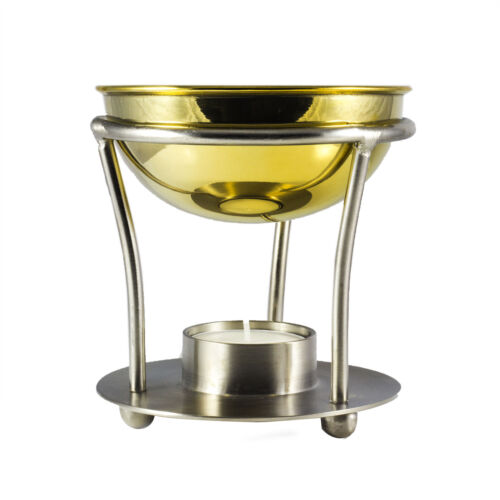 Naissance Large Brass Oil Burner holds up to 250ml water + FREE GIFT Freesia - Picture 1 of 2