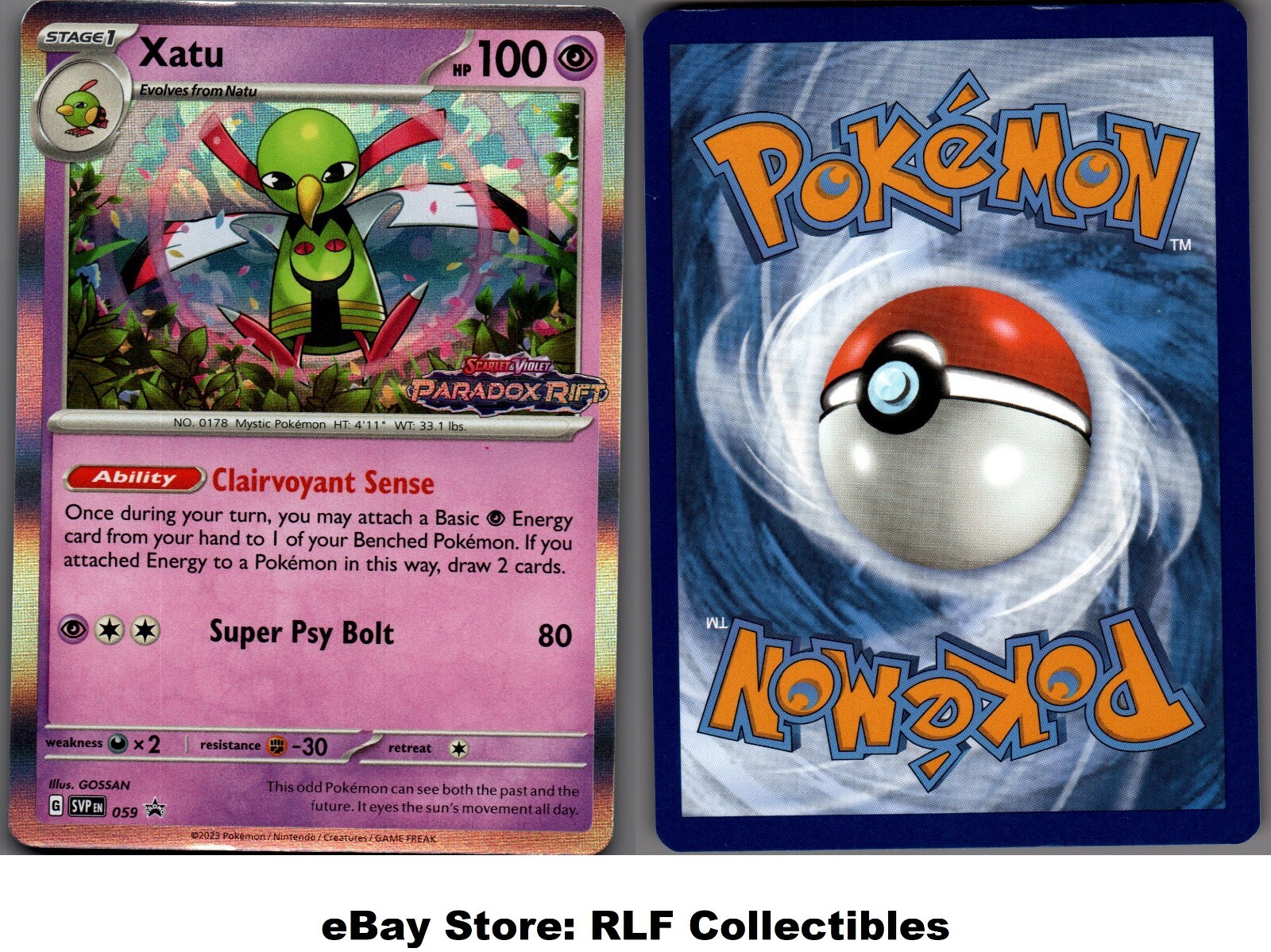 2023 Pokemon, Scarlet & Violet Promos, #SVP 059 Xatu, Holo Black Star Promo