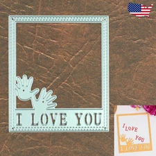 I Love You Stitched Frame w Handprints Cutting & Embossing Dies – Father’s Day +