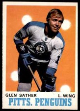 1970-71 O-PEE-CHEE GLEN SATHER NRMT+ PITTSBURGH PENGUINS #205 PD