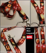 IRON MAN Lanyard Neck Strap Keychain ID Badge Holder Marvel comics avengers