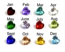 Birthstone Floater Faceted Crystal Heart Floa...