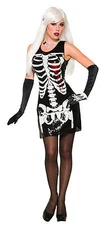 Adult Bleeding Heart Skeleton Sequin Dress Costume 
