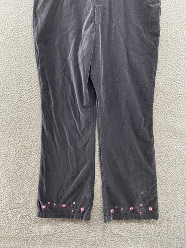 Vintage Y2K Floral Embroidered Velvet Velour Overalls in Size XL 14/16 NEW - Picture 2 of 15