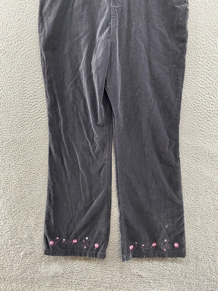 Винтажный Y2K цветочный вышитый бархат бархат комбинезон в размере XL 14/16 новый - Изображение 2 из 4