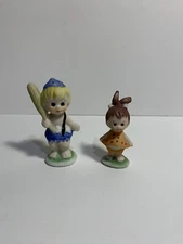 Vintage Hanna-Barbera Flintstones Pebbles And Bam Bam Porcelain Figurines