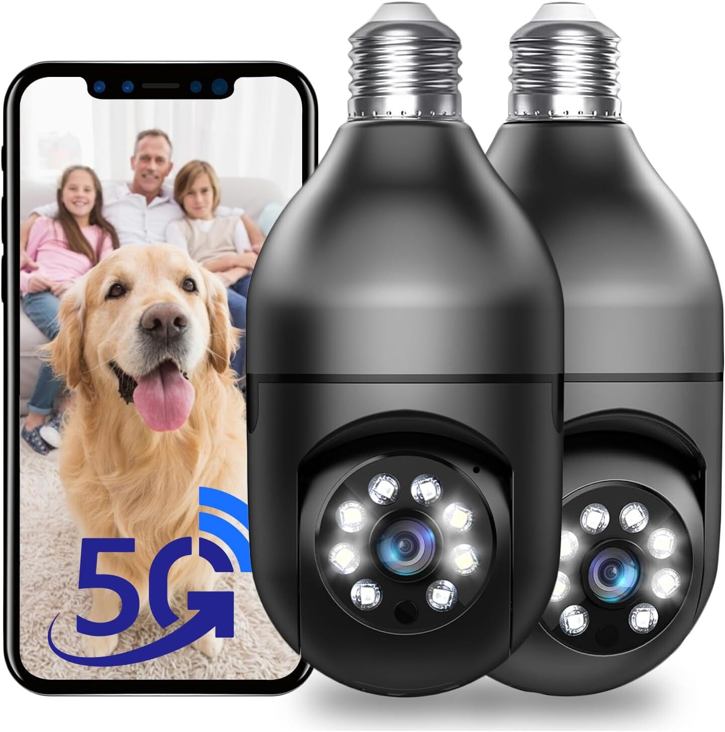 2Pack 2K Wireless Security Camera System Outdoor Home 5Ghz Wifi Night Vision Cam