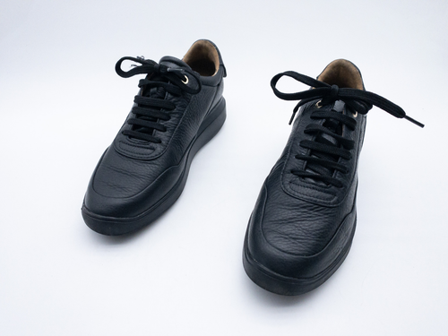 Geox Femme Noir Cuir Talons Hauts Chukka Custom Vintage Taille 39