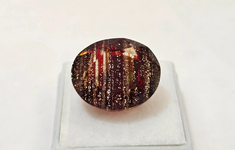 Red Rutilated Quartz Oval Cut 11-13 Ct Natural EGL Certified Loose Gemstone - Image 3 of 4