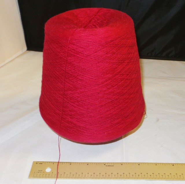 1lb 13oz Acrylic Machine Knitting Cone / Spool CRANBERRY RED Thin Yarn eBay