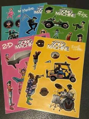GORILLAZ SONG MACHINE STICKER SET - 2D / HOBBS / NOODLE / MURDOC / ELTON JOHN