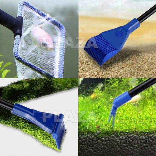 Water Aquarium Cleaning Tool 5 in1 Fish Tank Gravel Vacuum Glass Cleaner Brush A - Picture 8 of 8