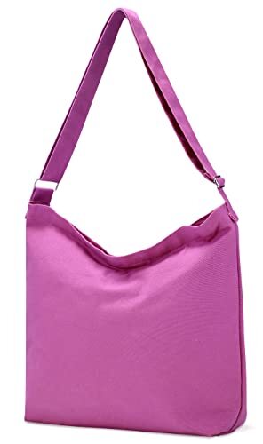 Women's blank large Size Canvas Crossbody Tote Handbags Shoulder Bag Pink