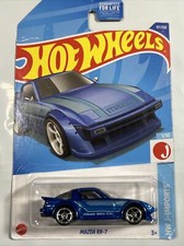 Hot Wheels 2022 Mazda RX-7 Blue HW J-IMPORTS  97/250 1/10 - Damaged Card