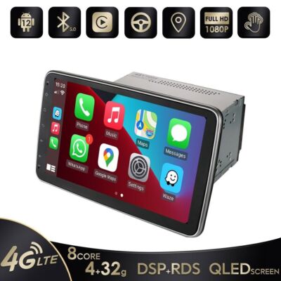 10.1'' Rotatable Double 2DIN GPS Car Stereo Radio Android 12 WiFi CarPlay 4+32GB