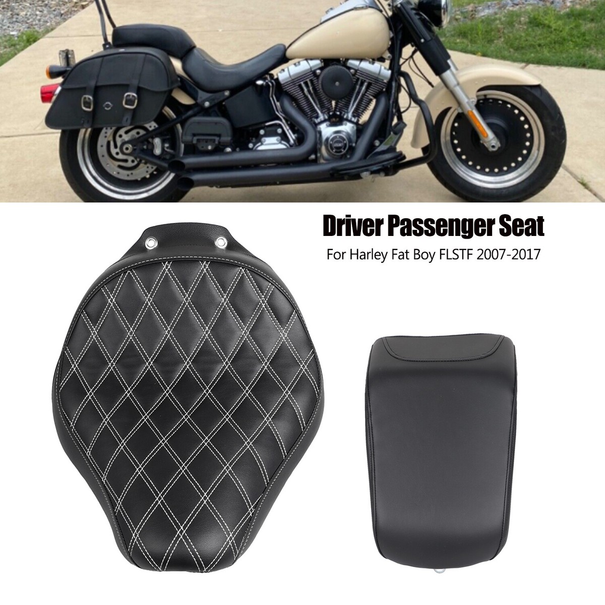 Driver Solo Seat Passenger Seat Pillion For Harley Fat Boy EFI