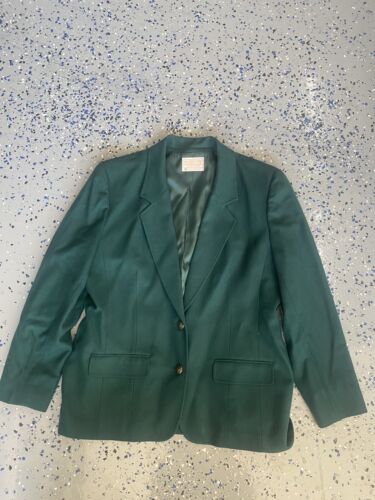 Vintage Pendleton Women's Size 14 Pure Virgin Wool Green Blazer Jacket USA - Picture 1 of 5