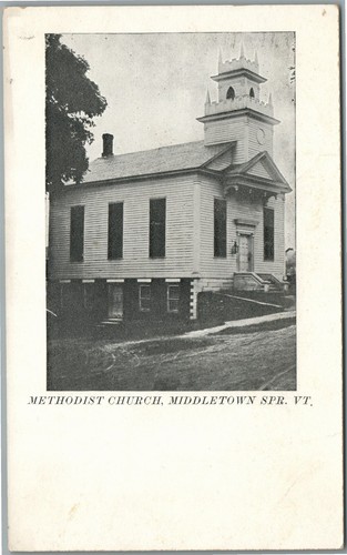MIDDLETOWN SPR. VT METHODISTENKIRCHE ANTIKE POSTKARTE - Bild 1 von 2