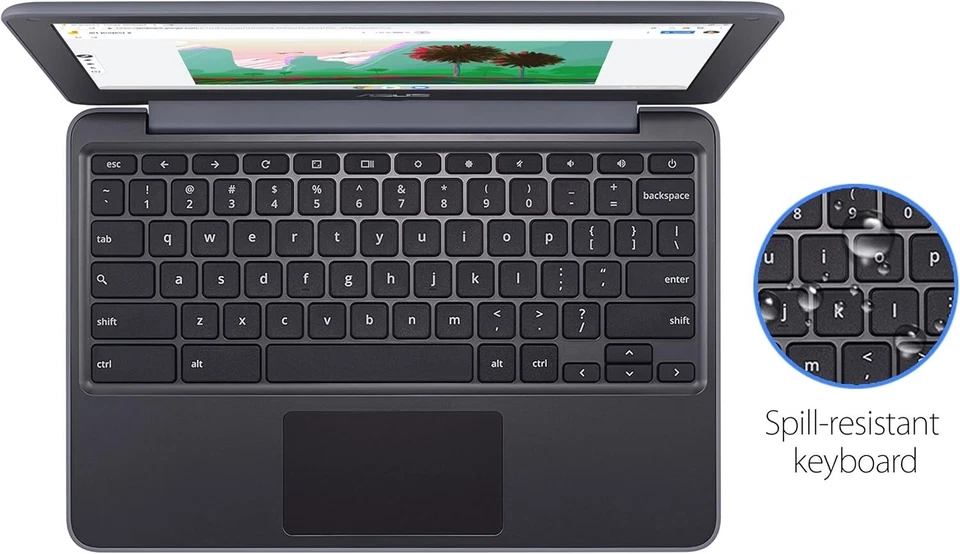 ASUS Chromebook C203XA Rugged & Spill Resistant Laptop, 11.6" HD, 180 Degree - Image 3 of 4