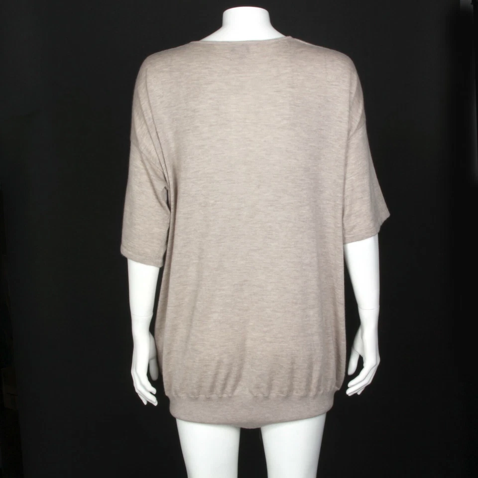 Neiman Marcus Long Ruched Front Brown Cashmere Tunic Sweater Womens Medium - 889 - Image 3 of 4