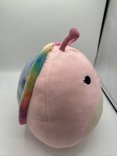 Squishmallow Silvina Schnecke Plüsch Regenbogen Batik Schale 10 Zoll Kellytoy Stofftier - Bild 4 von 5