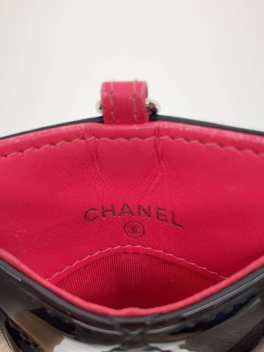 CHANEL Coco Matelasse Chain Card Case Enamel Black Women's thumbnail 3