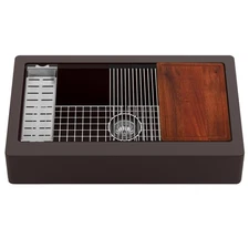 Karran USA QARWS-740 Quartz QARWS Series 34" Farmhouse Single - Brown